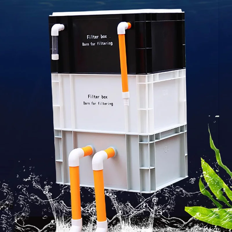 Box Fish In Aquarium - 水槽用外部フィルターボックス、魚飼育池用大型水循環フィルターシステム、吊り下げ式フィルター、水槽用ターンオーバーボックス