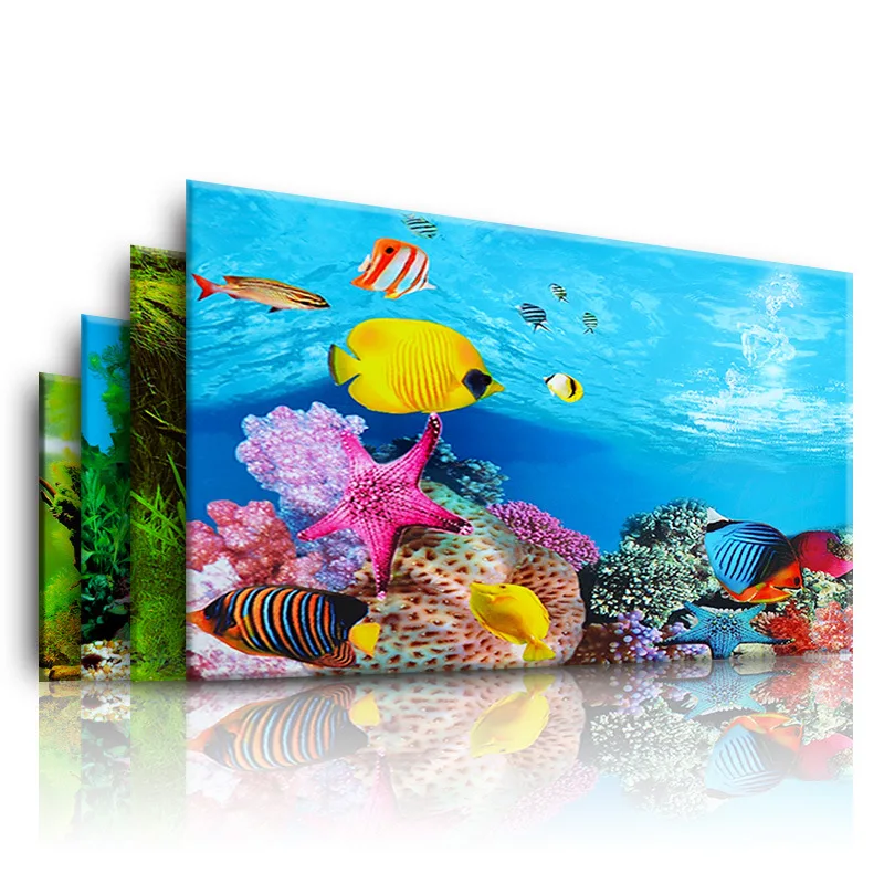 水族館の背景 3d ステッカーポスター水槽水族館の背景アクセ - Aquarium Fish Background のレビューと価格