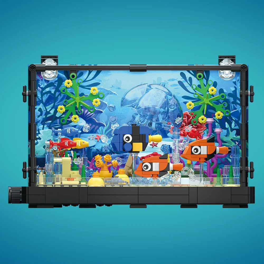ライト付き水槽ビルディングブロックセット、水槽、海洋カメ、1 - Aquarium Fish Game のレビューと価格