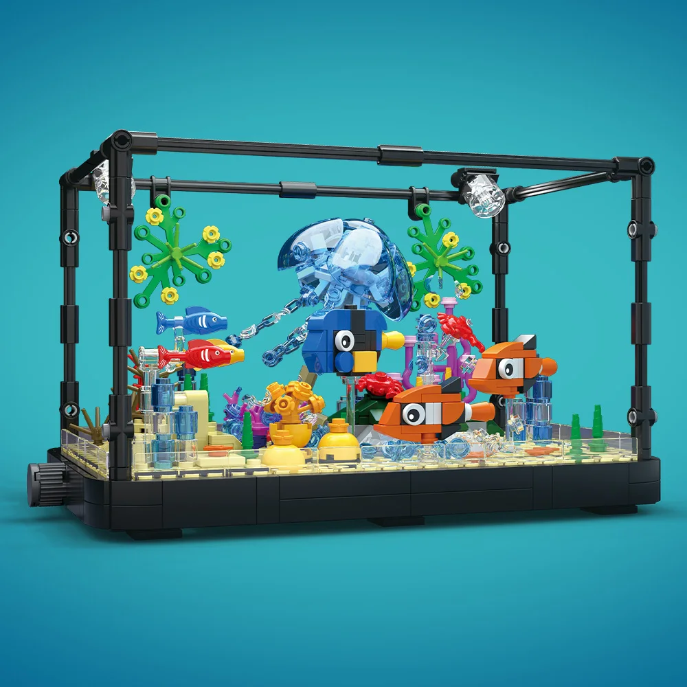 ライト付き水槽ビルディングブロックセット、水槽、海洋カメ、1 - Aquarium Fish Game のレビューと価格