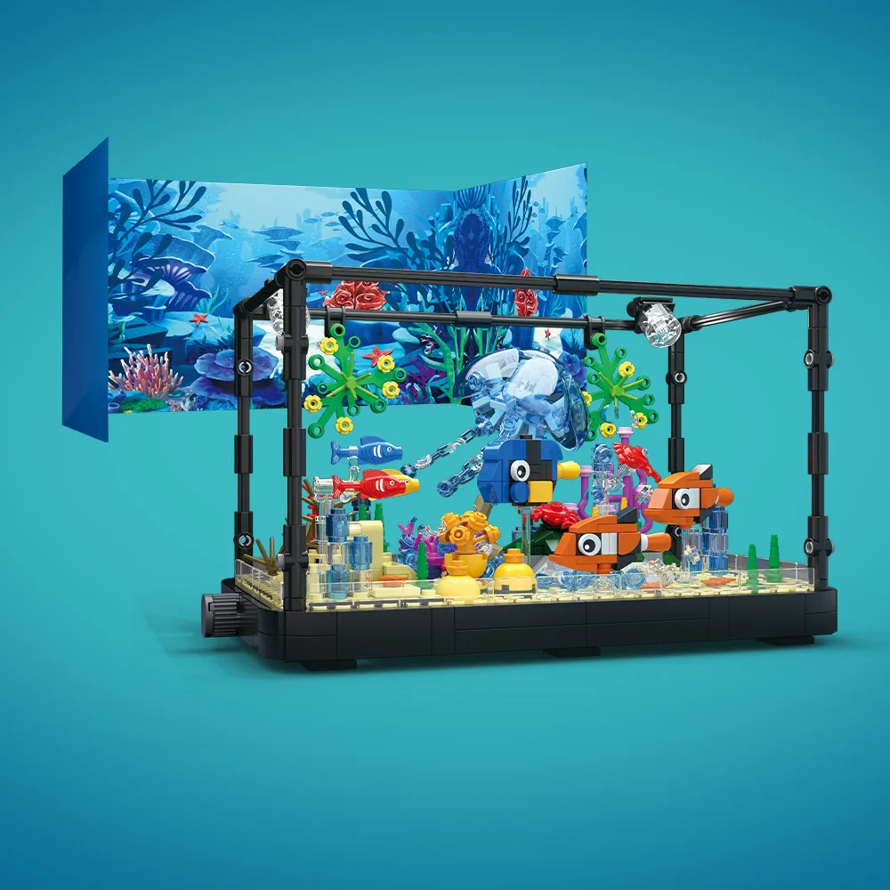 ライト付き水槽ビルディングブロックセット、水槽、海洋カメ、1 - Aquarium Fish Game のレビューと価格