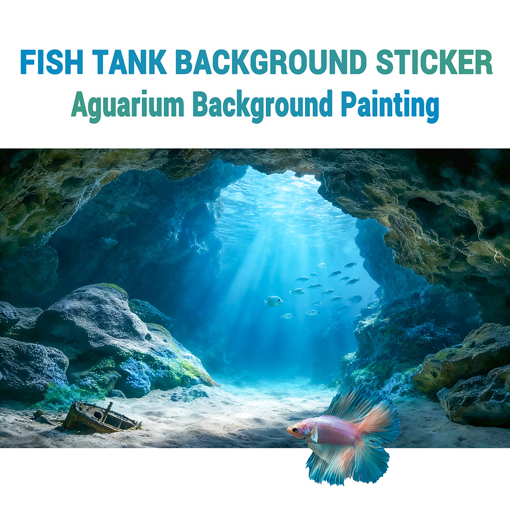 深海の青い穴、水槽背景画、水槽絵画ステッカー、前面粘着式、風 - Aquarium Fish Background のレビューと価格