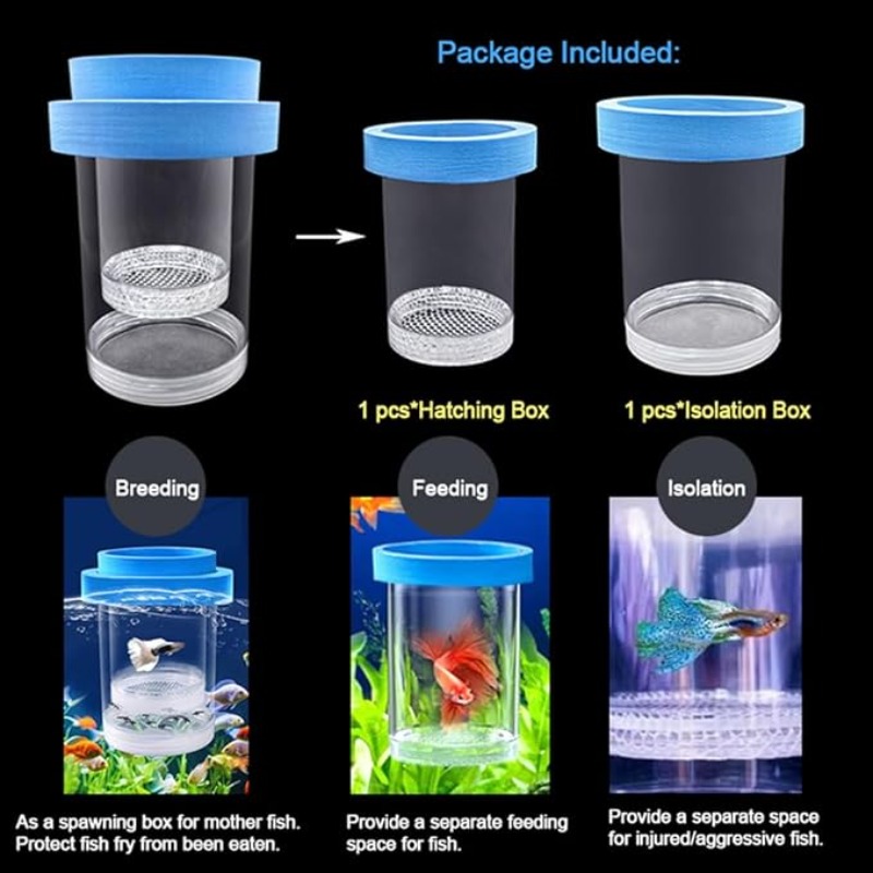 フローティング魚飼育隔離ボックス水族館タンクベビーフィッシュ - Box Fish In Aquarium のレビューと価格
