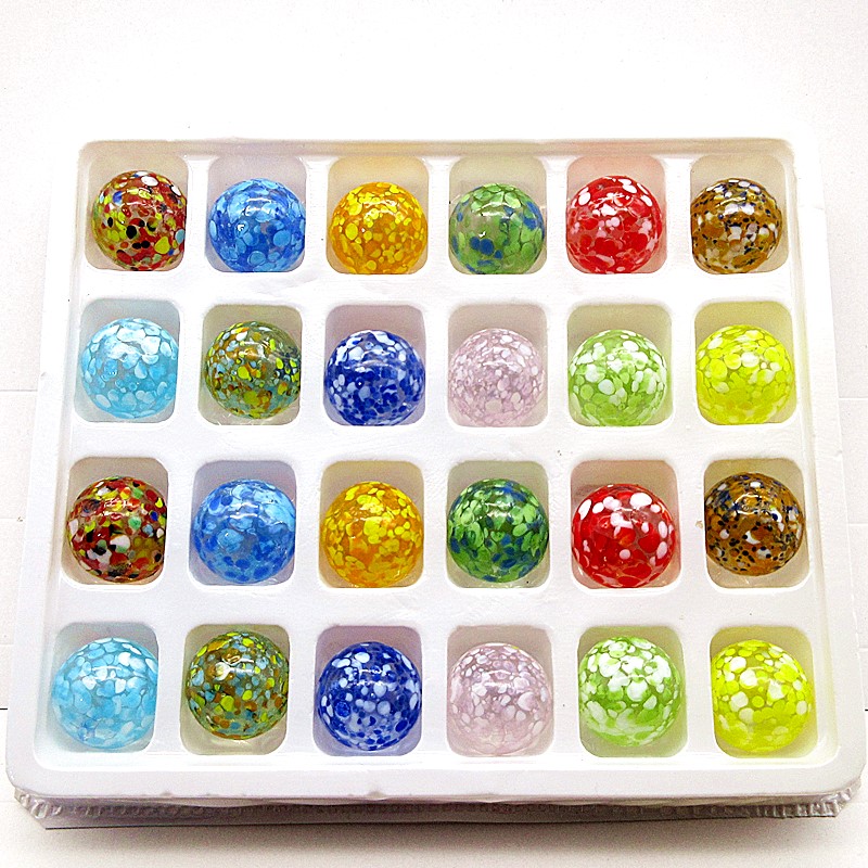 ガラス製ビー玉 16mm カラフルなミックスデザイン 手作り - Aquarium Fish Game のレビューと価格