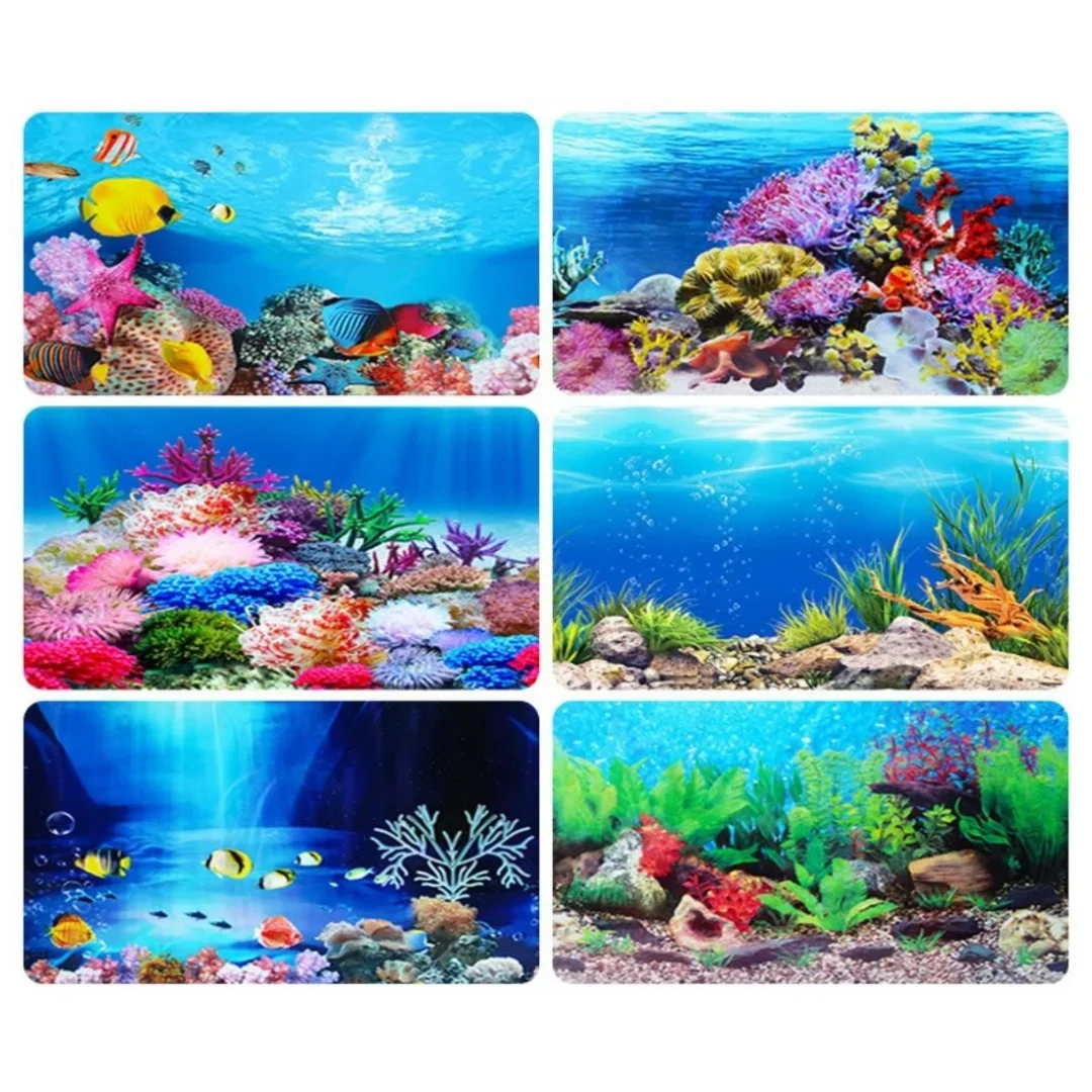 3D水族館の背景ステッカー,水槽の装飾,海洋植物,両面風景, - Background Film 3D のレビューと価格