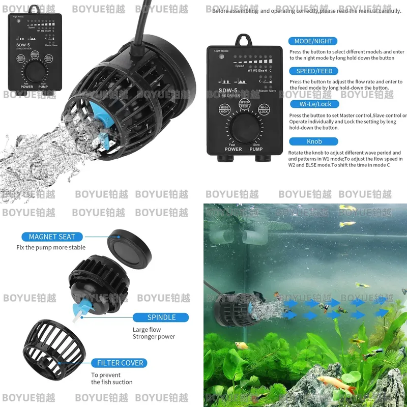 WiFi対応アクアリウムウェーブメーカー 静音循環ポンプ リ - Powerhead Circulation Pump のレビューと価格