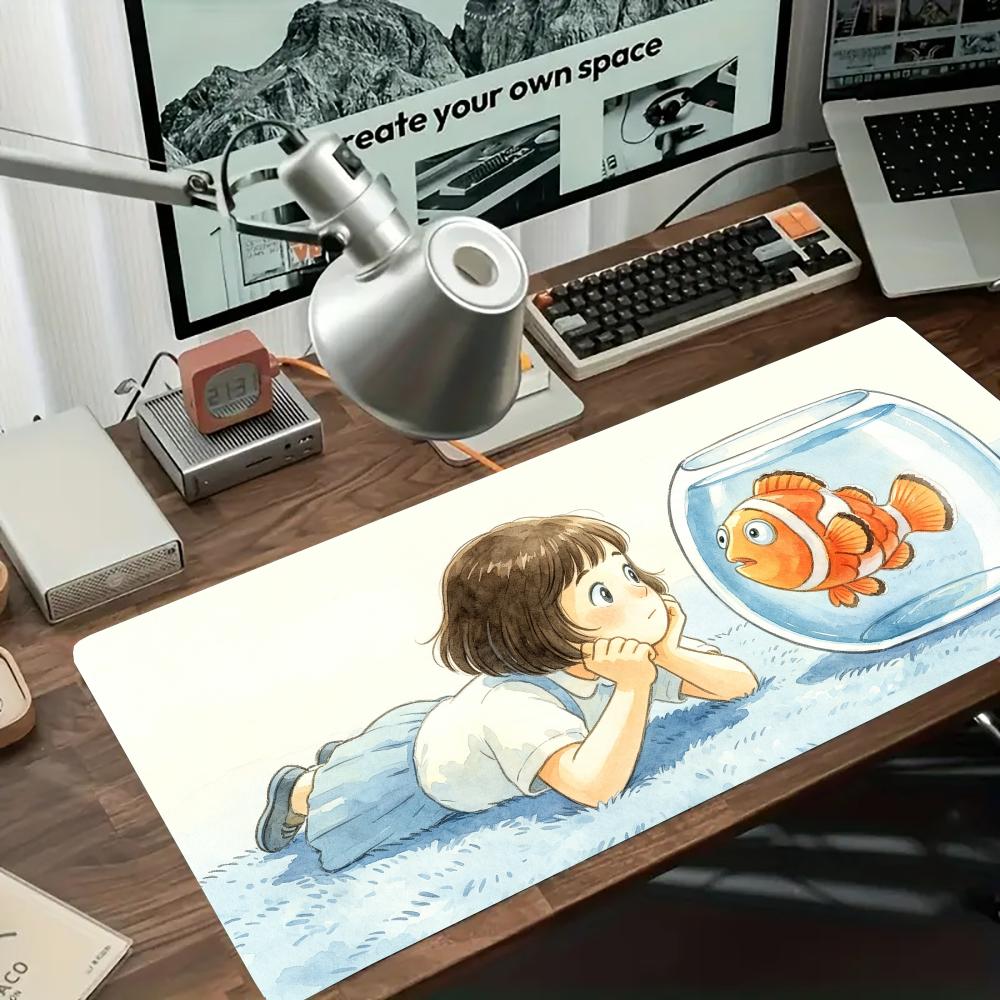 水彩画風子供用水族館魚タンク柄のかわいいアートテーブルマット - Aquarium Fish Game のレビューと価格