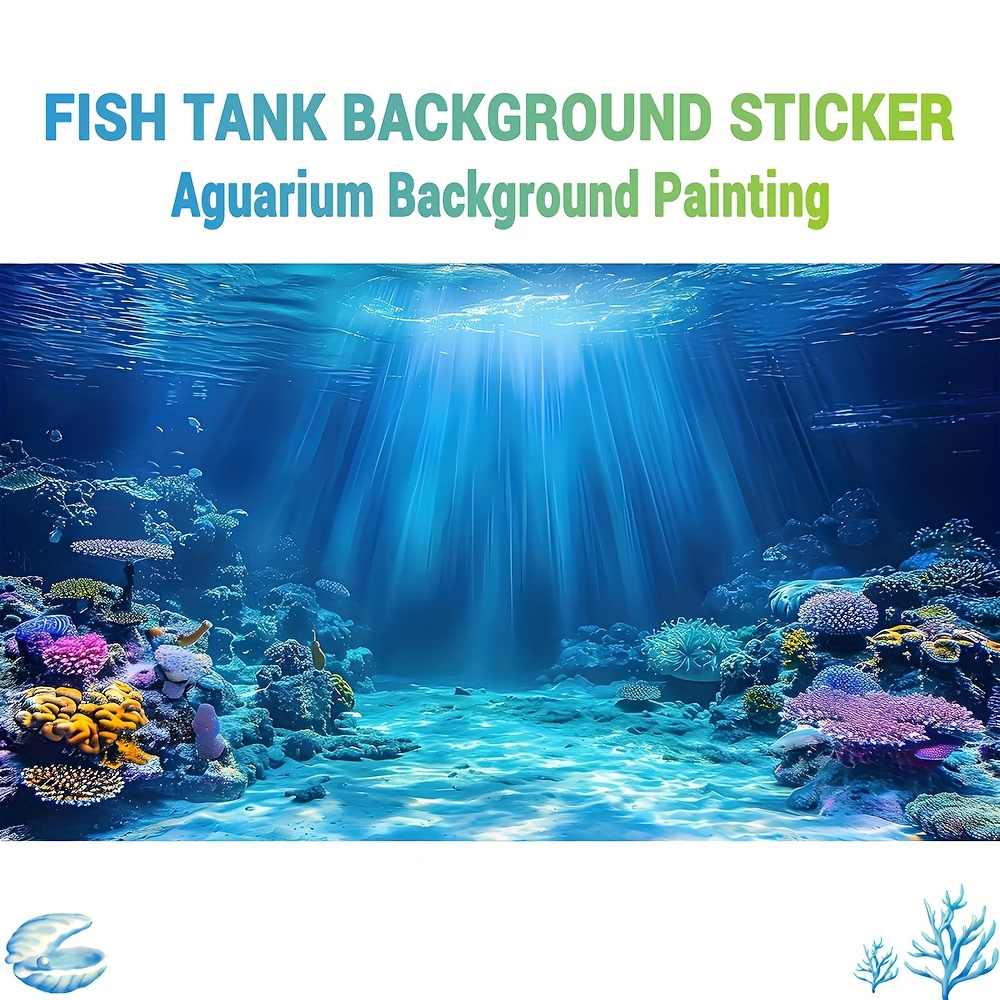 水槽背景壁紙フィッシュタンクステッカー、海水/淡水水槽、カメ - Aquarium Fish Background のレビューと価格