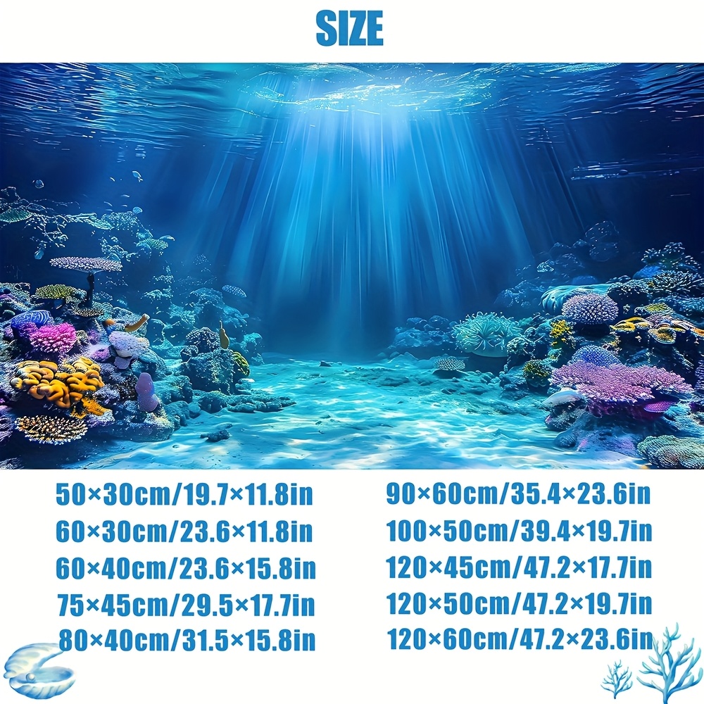 水槽背景壁紙フィッシュタンクステッカー、海水/淡水水槽、カメ - Aquarium Fish Background のレビューと価格