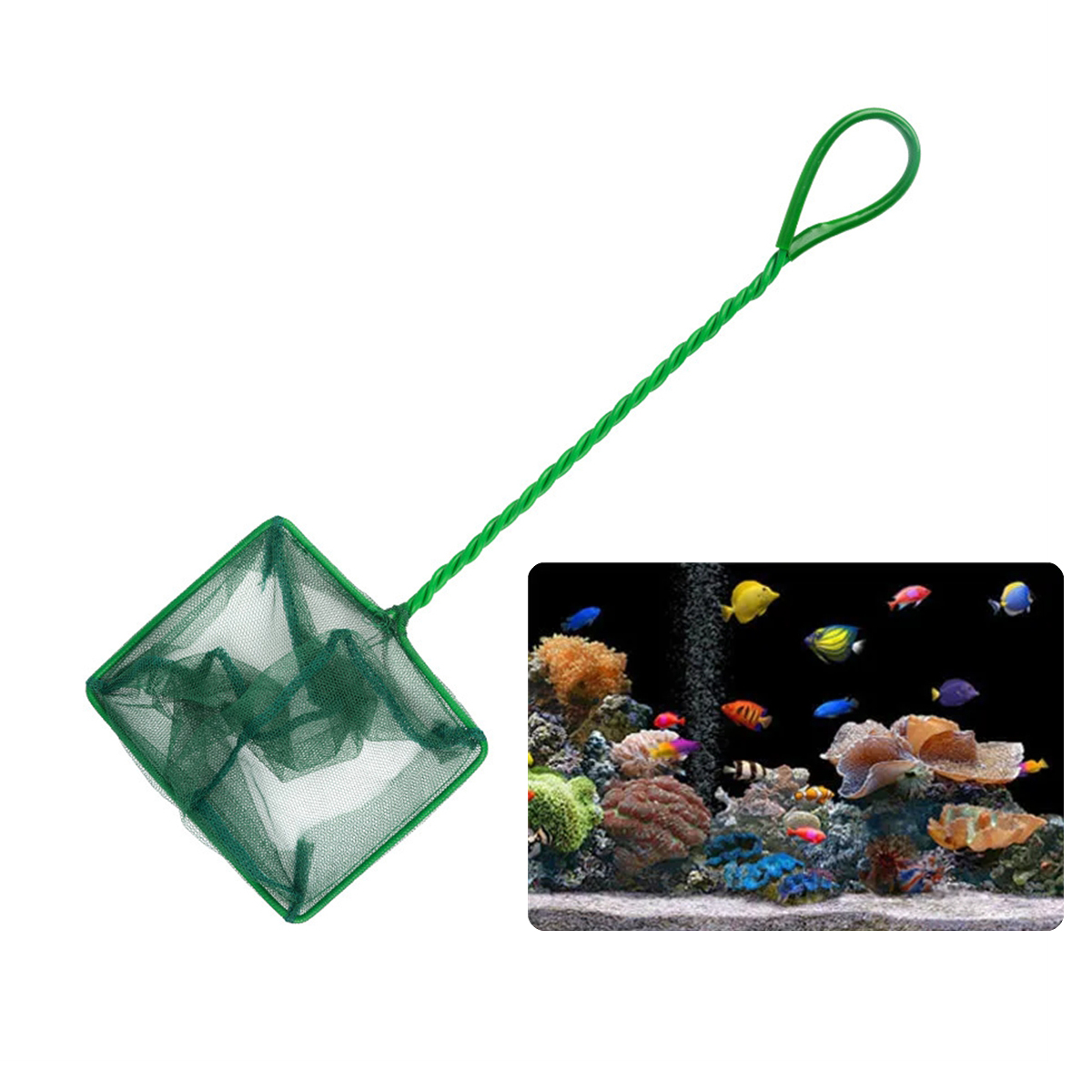 3 〜 10 インチポータブルナイロングリーン魚網水族館ロン - Aquarium Fish Net のレビューと価格