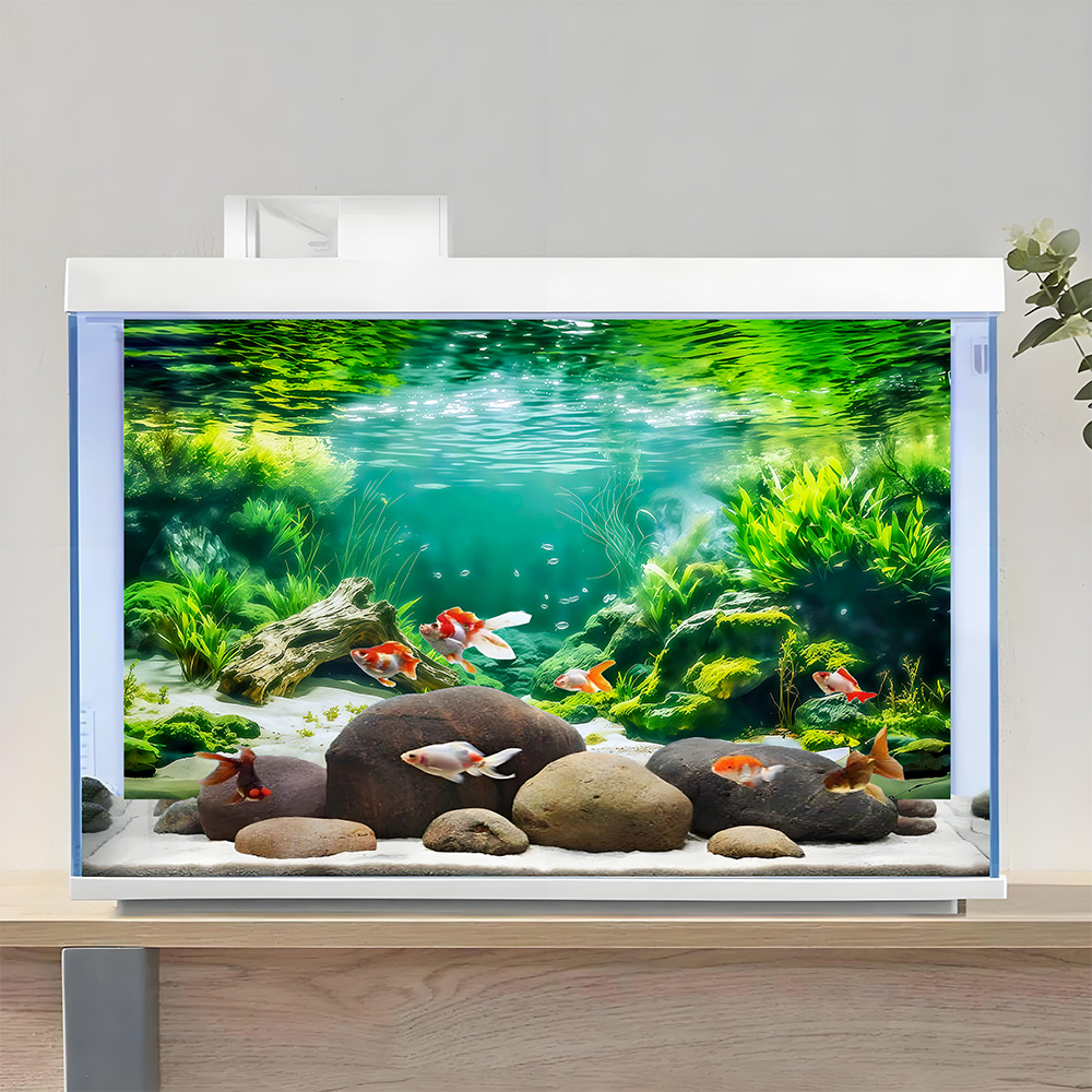 水槽の背景絵画、水槽用ステッカー、前面自己粘着、水槽の景観装 - Aquarium Fish Background のレビューと価格